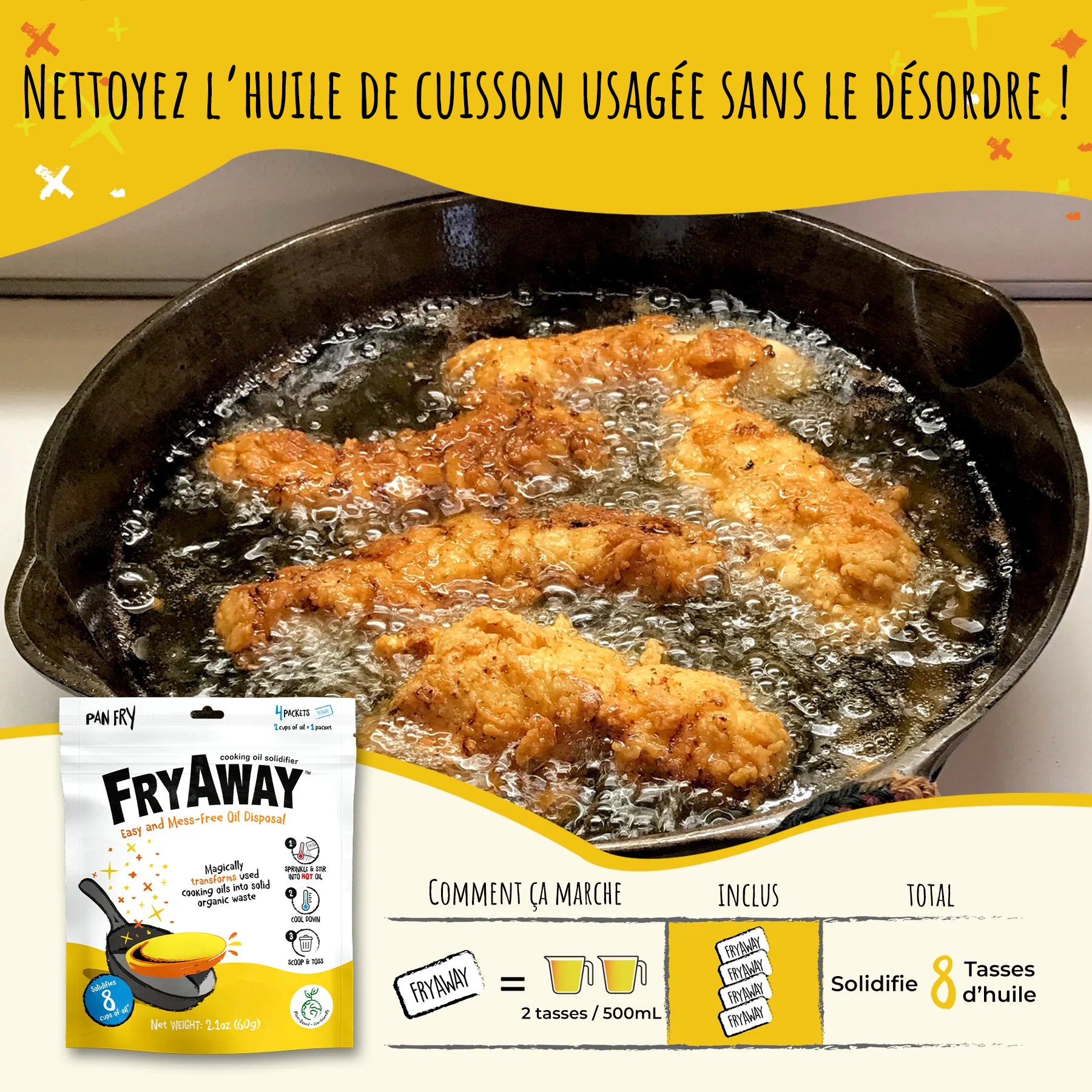 FryAway | Disposer facilement et proprement de l'huile usagée