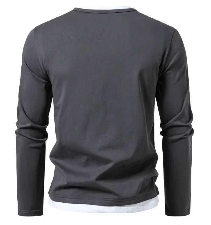 Alvin - T-shirt à manches longues haut de gamme en coton peigné