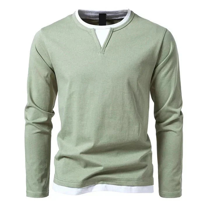 Alvin - T-shirt à manches longues haut de gamme en coton peigné